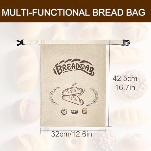 FLYAMAPIRIT Bienenwachs Brotbeutel für Sauerteig, Großer Wiederverwendbarer Brotbeutel mit Bienenwachs und Leinen für längere Frische, Nachhaltige und Waschbare Beutel für Sauerteigbrot (2er Pack)