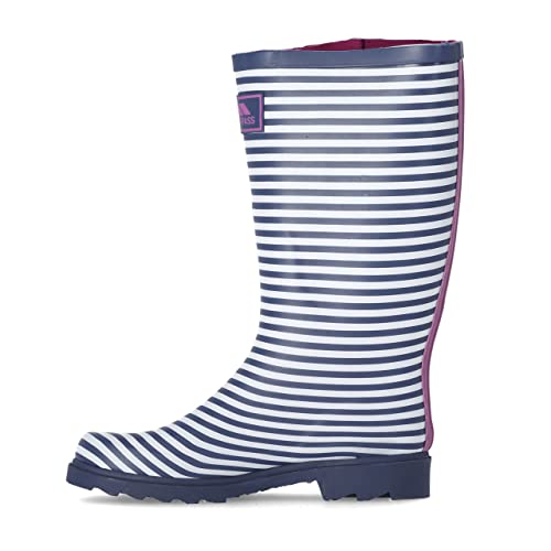 Womens Wellie Boots Wellington Boots Welly Boots Full Length Wellies Waterproof Footwear Camping Outdoor Festival Wellies Boots Samira - Navy Stripe UK 7