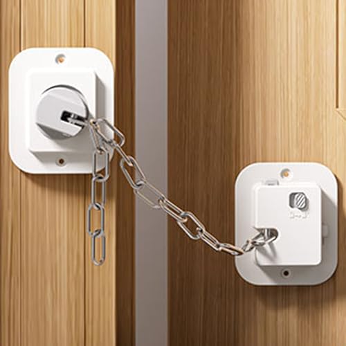 NestGuard Child Proof Door Lock with Adjustable Strap, Cat Door Latch 3M Adhesive Safety Locks for Baby, Dementia & Pets, No Tools Needed 2 Pack