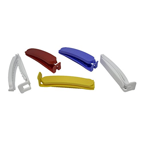 Conjunto 5 Clipes Para SAços de Plástico Fackelmann Branco/Azul/Vermelho Plastico