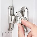 FAINCA Pestillo Puerta Corredera con 4 Tornillo Cerradura Pestillo para Puerta 90/180 Grados Pestillos para Puertas Cierre Cerrojo Puertas Interior para Habitaciones Cuartos Baño Correderas (Plata)