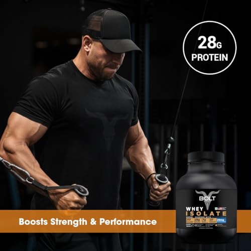 Image of Bolt 100% Whey Isolate Powder | 28g Protein Per Scoop, 7G BCAA | Piedmont Chocolate | 27 Servings | 2lb,907G | Muscle Recovery | Lean Muscle Support | Fast Absorption |Gluten-Free | Easy to Digest