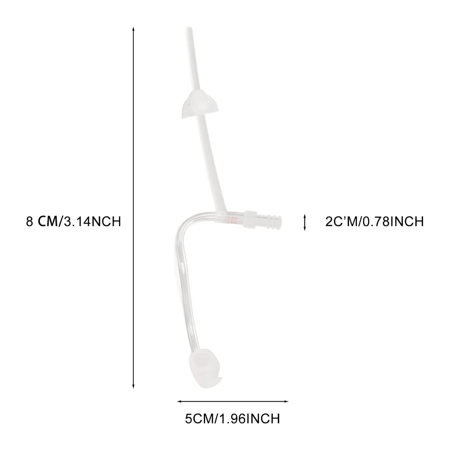 Hearingaid Tubes, 5pcs Sound Aid Replacement Slim Tubes 2B Size Sound Amplifier Tubes with Open Dome Ear Tips S(Right Ear 2BR)