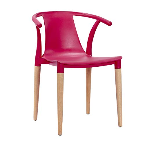 AT la Silla de Comedor de Madera Maciza,la Silla de Reposabrazos de Moda para el Hogar,Utilizada en Centros Comerciales,Oficinas,Etc,Se Puede Superponer Teniendo Fuerte/Como se muestra / 46