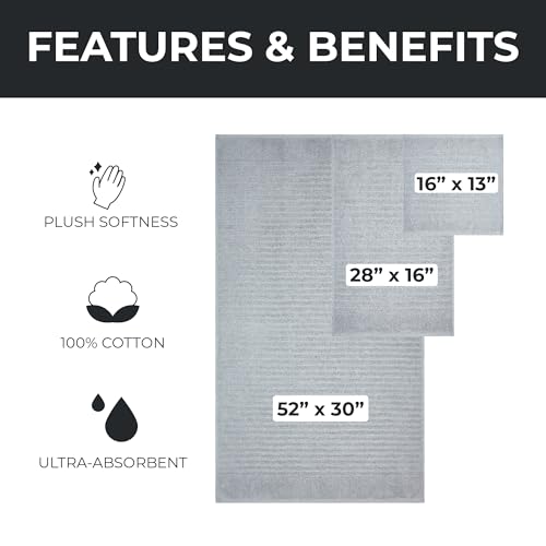 Great Bay Home Grey Bath Towel Set - 100% Combed Cotton 6 Piece Towel Set thumb #3