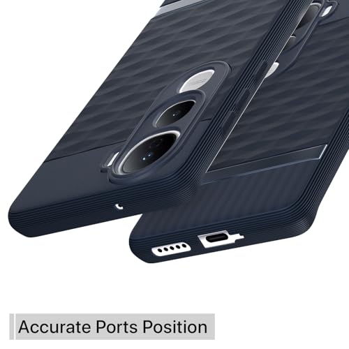 Image of Pikkme Back Cover for Vivo Y400 Pro 5G Soft Grip 3D Hexa Cube Texture Silicone Bumper Case (Blue)