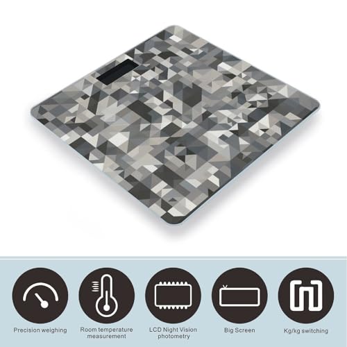 Báscula de Baño Digital Patrón Gris Alta Precisión miniatura 3