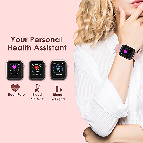 Image of Probus P15 Full Touch Smart Watch 1.69 inch Industry Leading Display With 7 Days Battery Life, IP67 Water Resistant ,Blood Oxygen and Heart Rate Monitor, Sleep & Step Tracker, Smart Notification And Multiple Watch Faces(Pink)