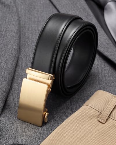 Image of CHAOREN Mens Leather Ratchet Belt - 1 3 /8 inch for Dress Pants