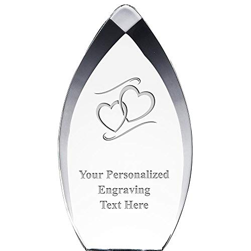 Crown Awards 8.25" Tear Drop Hearts Acrylic Award - Presentation Trophy for Love, Includes Free Personalization Prime