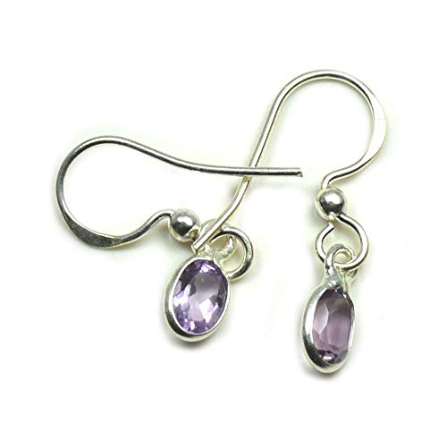 Boucles d'oreilles améthyste fille argent 925 bijoux fins en pierre naturelle