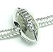 Queenberry Sterling Silver American Football Rugby Ball Bead for European Charm Bracelets