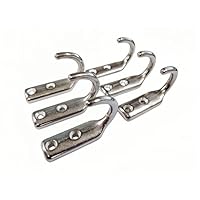 Heavy Duty Stainless Steel 316 Wall Hooks, Marine Grade Wall Hanger Key Hook Wall Mounted Coat Hook Hanging Garage Hook Storage Hooks Screw Utility Hooks (6Pack)