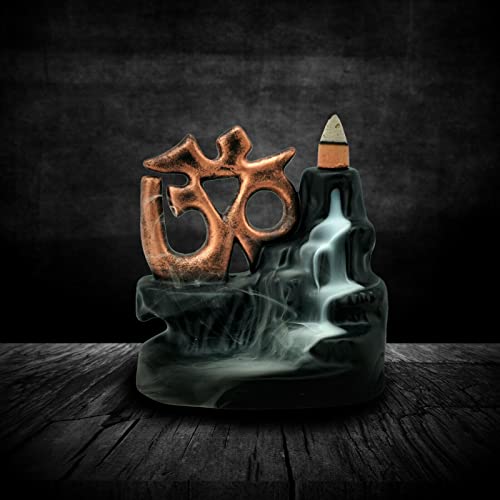 Image of CRAFTAM Polyresin Smoke Backflow Fountain with 20 Free Backflow Cones Showpiece Figurine for Gift (OM Gold)