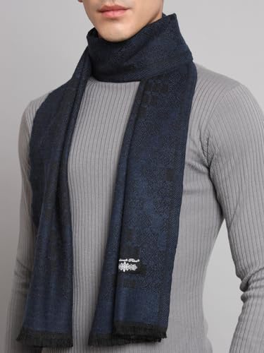 Image of Ravaiyaa - Attitude is everything Men's Geometric Pattern Casual Muffler Winter Wool Long Scarf 72 inchx14 inch Inch (Blue)