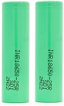 Rechargeable Lithium Batteries 2500mAh - 20A - 3.7v | Flat Top - Flat Positive | - Flashlights, Controllers, Video Intercom with Plastic Protective Case (2 Cells 18650 Flat Top)