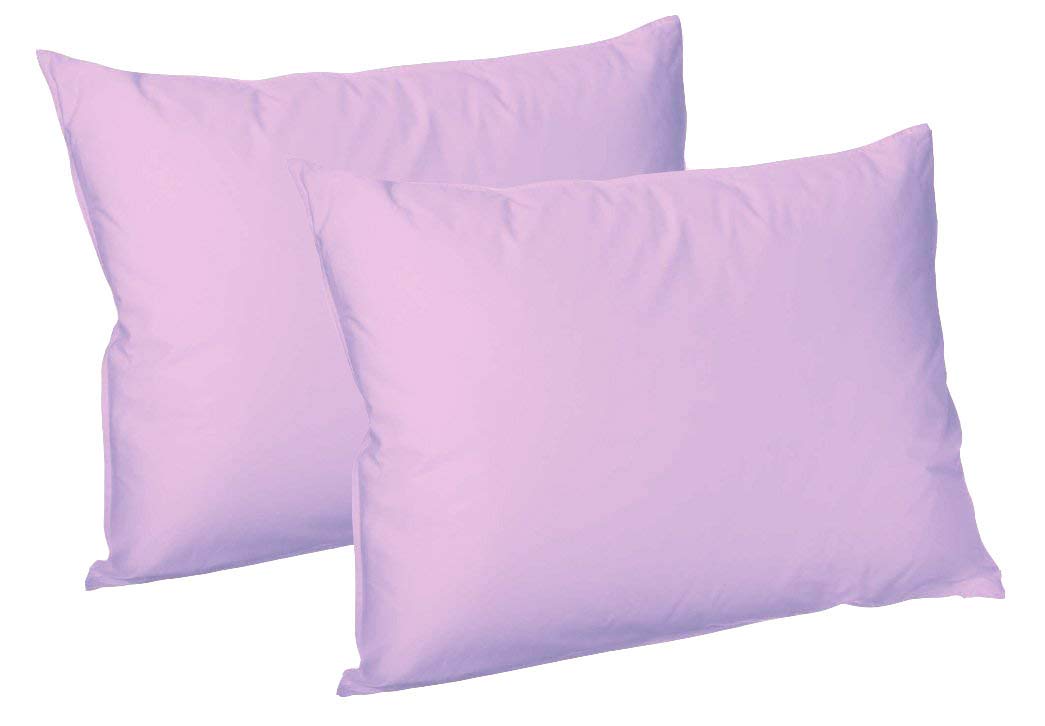 ARLINENS PLAIN DYED FITTED SHEETS IN FOLLOWING COLOURS AND SIZES (PAIR OF PILLOWCASES, LILAC)