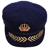 BRIGHTFUFU Cappello da Capitano Elegante in Pettinato, Stile Nautico