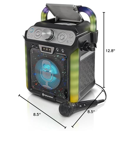 image for Singing Machine SML682BTBK Groove Cube Karaoke Player with Bluetooth a