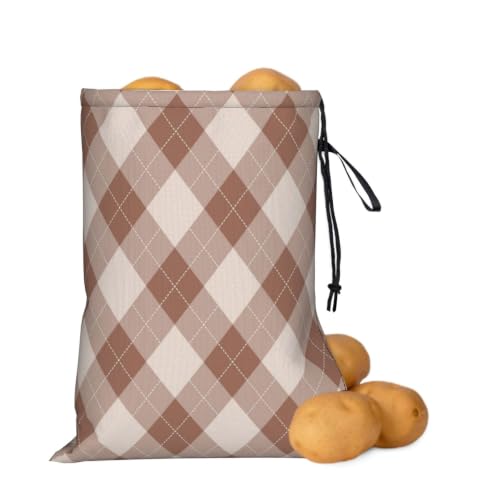 Evtlrhn Argyle Potato Storage Bag 16.1x11.4 In