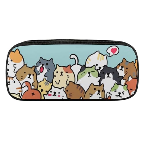 ペンケース 筆箱 大容量 軽量 猫柄 かわいい 面白い ネコ 筆入れ ふでばこ ペンポーチ 多機能 コンパクト シンプル おしゃれ 中小学生 高校生 女の子 男の子