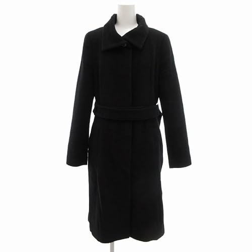 23区 オンワード樫山 ベルテッドコート アンゴラ ロング丈 38 黒 ブラック UO GY09 レディースのサムネイル