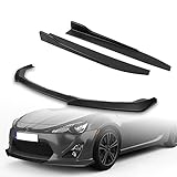 Q1-TECH, 5PCS Front Bumper Lip + Side Skirt Rocker Winglet Canard Diffuser Wing Compatible with 2013-2016 Scion FR-S FRS/Toyota 86 / FT86 / GT86, Front Lip Spoiler Body Splitter ABS (Matt Black)