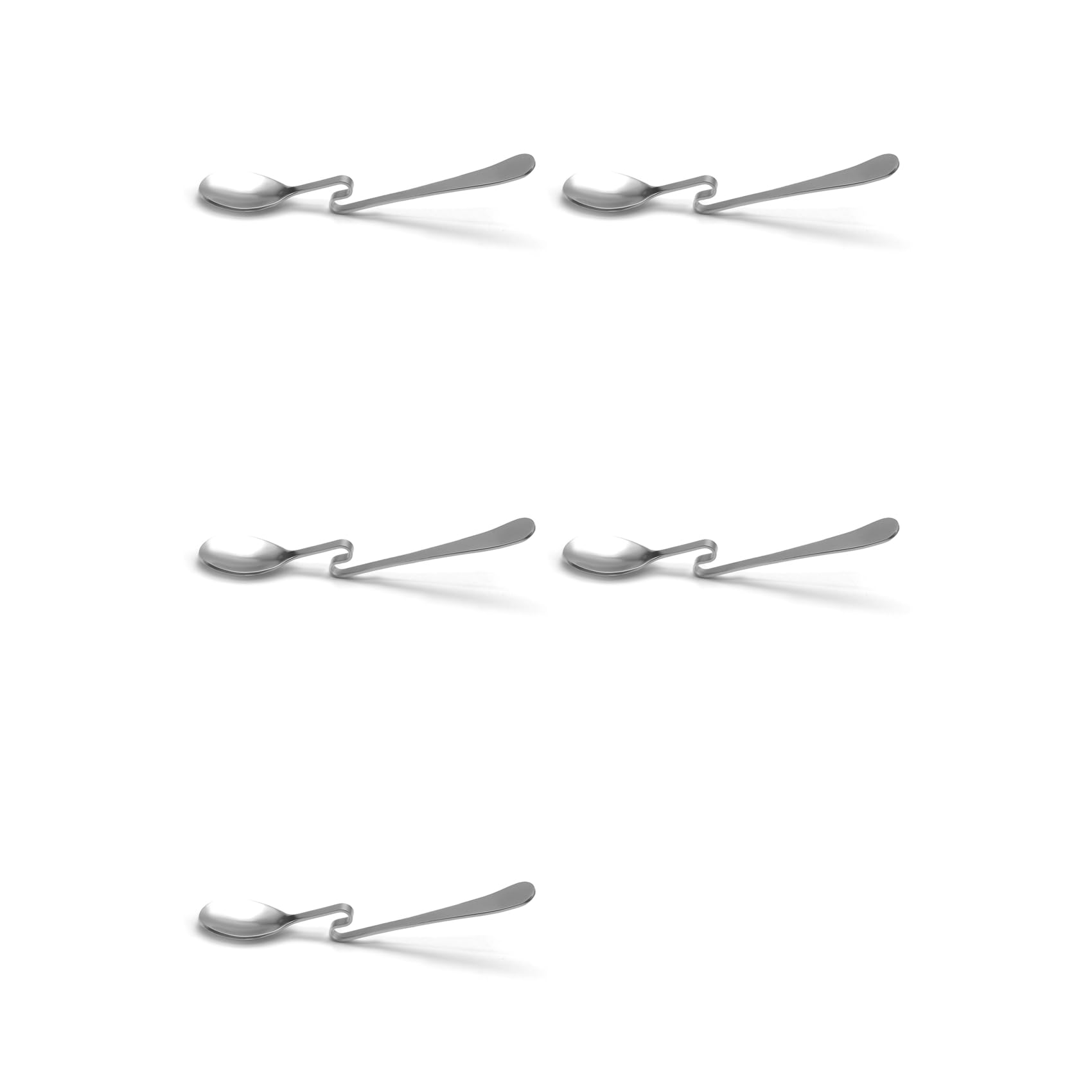 Vjsujehgy 5X Cute Curved Spoon Teaspoon Condiment Drink Hanging Tea Coffee Dessert Stainless Steel Drink Tableware