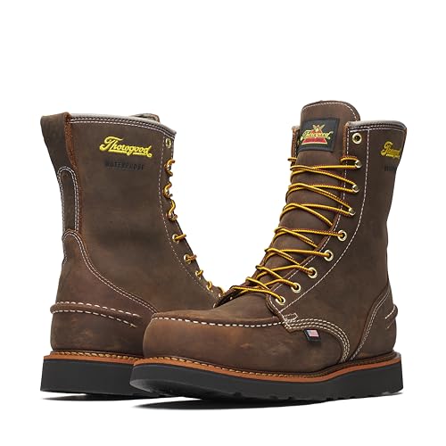 Thorogood 1957 Series – Waterproof – 8" Steel Safety Toe – Durable & Reliable Footwear – Moc Toe Maxwear Wedge Men's Work Boots3