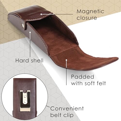 Image of Orsus Hard Glasses Eyeglass Case with Belt Clip, Belt Waist Hard Sunglasses Case 6x2 Inches