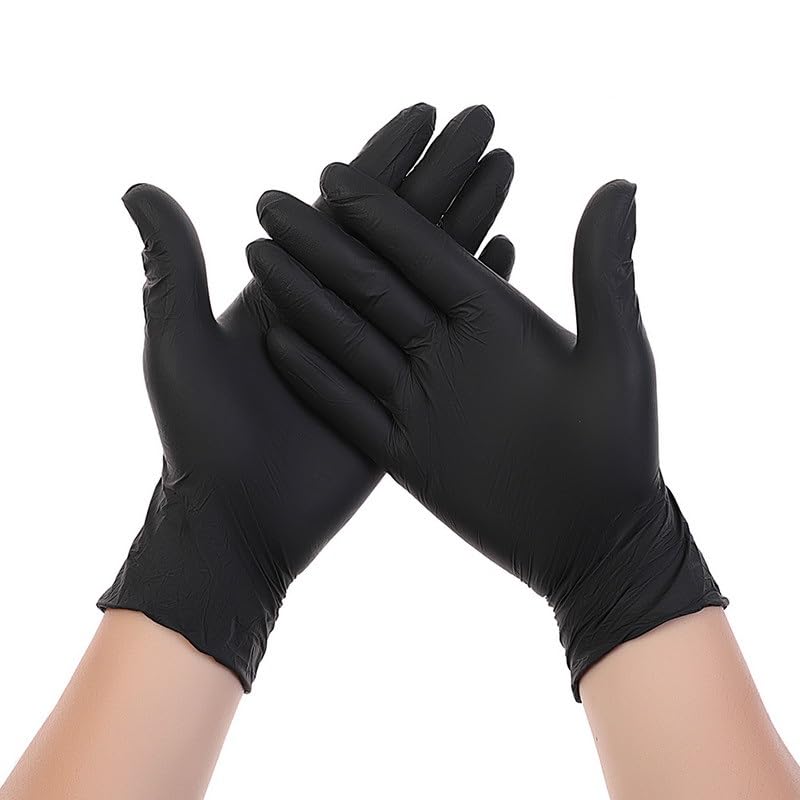 saubere Handschuhe, 50/100 Stück Arbeitshandschuhe, geeignet for Geschirrspülen, Küche(Black 100pcs,L)