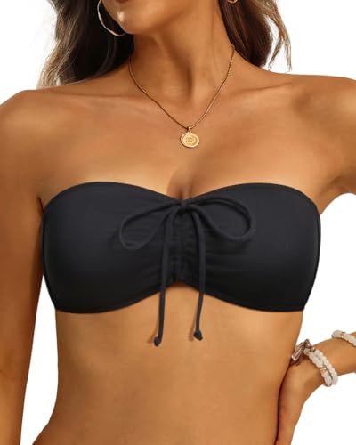 Tempt Me Women Bandeau Bikini Top Strapless Swim Tops Tube Halter Swimsuit Top Only