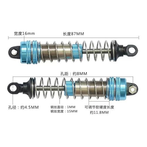 cvking Compatible with GPTOYS S911 S912 9115 9116 9120 9125 1/10 RC Car Parts Truck Crawler Adjustable Shock Absorber Damper RC Shocks Damper(Blue)