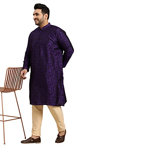 Sojanya PLUS (Since 1958), Men's Silk Blend Maroon Self Design Only Long Kurta