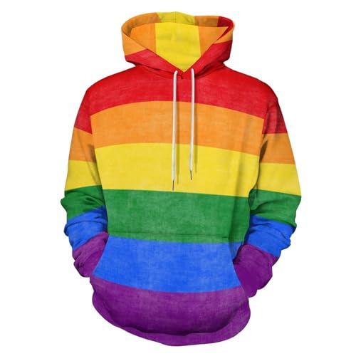 Sudadera con Capucha de Manga Larga para Hombre y Mujer, con la Bandera del Orgullo Gay, Informal, Holgada, Estilo Urbano, Novedad