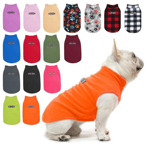 BEAUTYZOO Dog Fleece Vest Sweater Winter Jacket for Small and Medium Dogs with D-Ring Leash Cold Weather Coat Hoodie for XS S M Dogs Boy or Girls