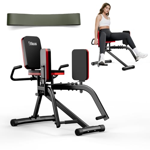 Hip Abductor Machine for Women/Men, Compact Glute Machine & Leg Exercise Equipment with Resistance Band, 2-Level Booty Builder Machine for Home Gym