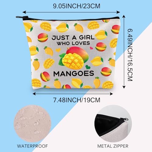 Gzrlyf Just a Girl Who Loves Mangoes Mango Makeup Bag Mango Lovers Mango Girl Makeup Bag Funny Mango Lover Gifts (Just mangos)3