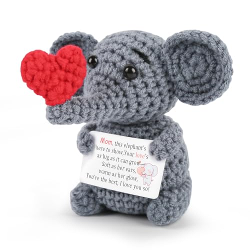Kovtesiu Birthday Gifts for Mom,Mothers Day Handmade Crochet Elephant