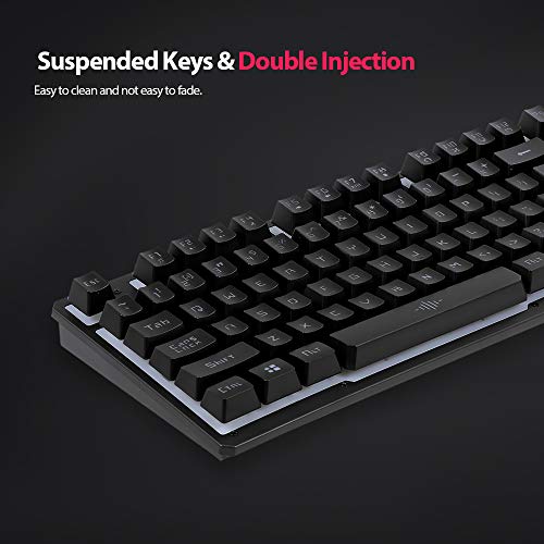 Image of USB Wired Gaming Keyboard and Mouse Combo Water of Rainbow Backlit 2000DPI for Home Office