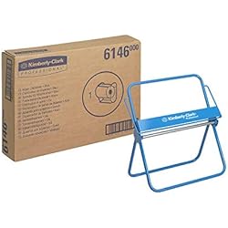 Porta Rollo Kimberly Clark KIMBERLY-CLARK 06146000 6146 Dispensador de Paños en Bobinas, Para Montaje en Pared o de Pie, Acero, Azul, 10.8x54.5x38.2 cm