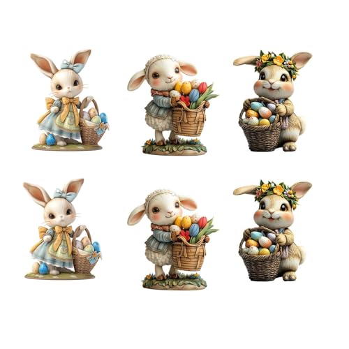 Decorazione Pasqua, 6 Pezzi Decorazioni Pasqua da Appendere, Addobbi Pasquali da Appendere, Decorazioni Pasquali Coniglio per Festa di Pasquas
