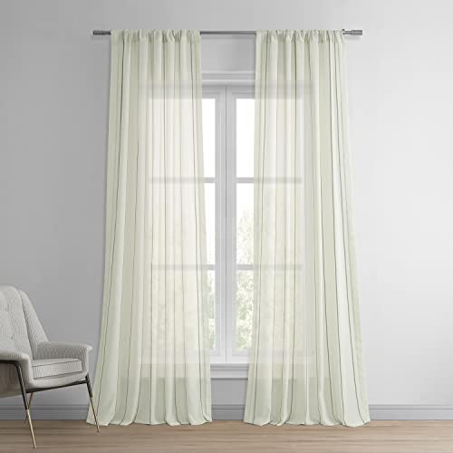 HPD Half Price Drapes SHCH-HC66085-108 Striped Linen Sheer Curtain (1 Panel), 50 X 108, Aruba Gold, W 50" x L 108" (1 Panels)