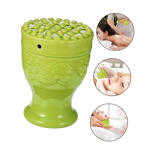 Copa de cerámica Moxa para terapia de masaje diseño resistente al calor de doble capa para moxibustión y relajación y alivio muscular miniatura 5