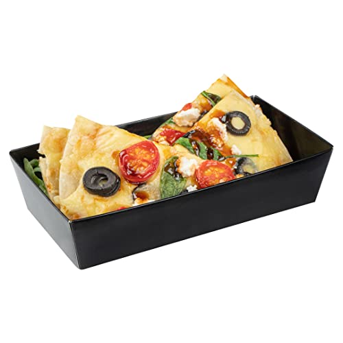 Restaurantware Matsuri Vision 5 x 4.4 x 1.4 Inch Sushi Trays 100 Greaseproof Sushi Packaging Boxes - Lids Sold Separately Disposable Black Paper Sushi Containers For Appetizers Or Desserts