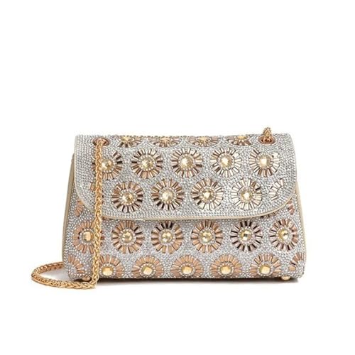 Sac à main en perles et strass : pochette de soirée chic et moderne