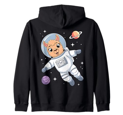 Alpaca Linda Astronauta Espacio Exterior Kawaii Cute Alpaca Sudadera con Capucha