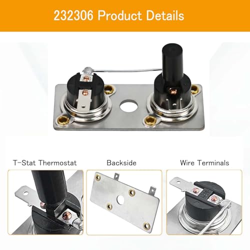 Image of Water Heater Switch 232306 - Compatible with Suburban RV Water Heaters, 120V Thermostat & Limit Switch (T-Stat), Replacement for Model 232306