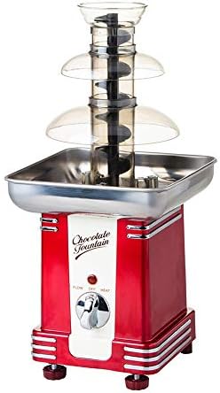 RMXMY Chocolate Fondue Fountain, Easy To Assemble 3 Tiers, Perfect For Nacho Cheese, BBQ Sauce, Ranch, Liqueuers, Red