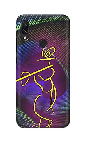 Image of PRINTFIDAA Lord Krishna On Peacock Feather Hard Back Cover for Redmi Note 7 / Redmi Note 7 Pro /Redmi Note 7S Back Cover -(P6) KAT1007